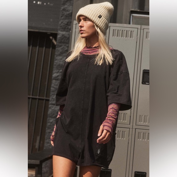 FP Movement by Free People Pants - FP Movement Hot Shot Tee Romper in Black Retail $60 NWT